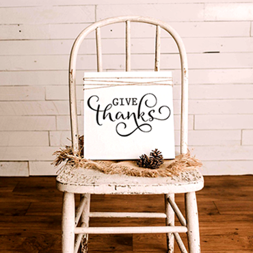 Give Thanks Wood Sign 