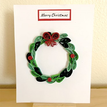 Paper Quilling Christmas Wreath Card