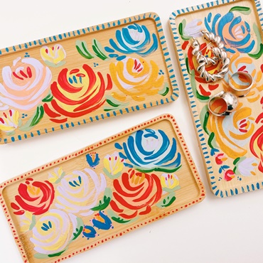 Dutch Floral Art  Tray