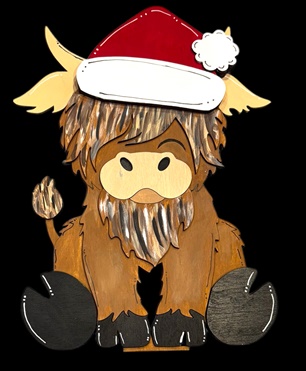 12" Highland Cow with Interchangeable Hats