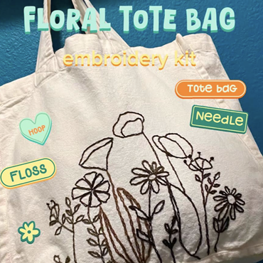Floral Embroidery Tote