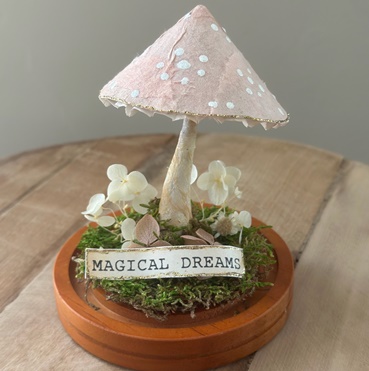 Paper Mache Fairy Mushroom Woodland