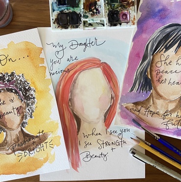 Watercolor "She" Portrait