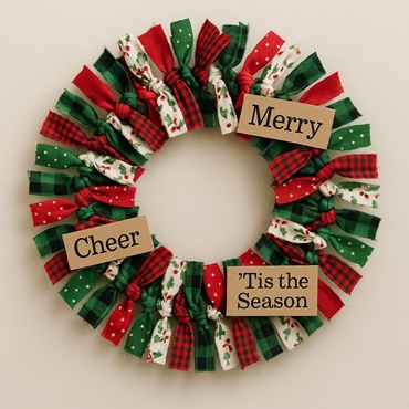 No-Sew Boho Christmas Wreath